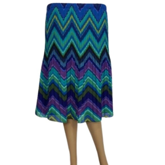 Allison Taylor Colorful Chevron Midi Skirt - Picture 1 of 4